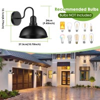 Matameye Outdoor Wall Sconce, 2 Pack Exterior Waterproof Farmhouse Gooseneck Barn Light Fixture, Black Garage Wall Lantern, Anti-Rust Front Porch Lamp