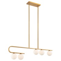 Anecdoche Rectangular, Chandelier, Dimmable, Led Integrated, Gold & White(D0102Hgen4G)