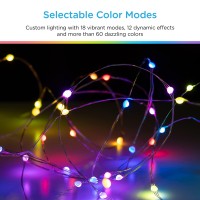 Enbrighten Led Wi-Fi Smart String Lights, Color Changing, Usb Powered, Smart Control, Bluetooth, Various Color Options, Fairy Lights, Bedroom, Patio, Living Room, Play Room, And More, 69281-T2