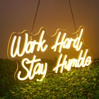 Nosun Work Hard Stay Humble Neon Sign Warm White Neon Signs For Wall Decor With Dimmable Office Led Neon Signs Motivational Neon