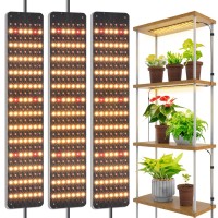 Bstrip Grow Lights For Indoor Plants, 45W Double Extended Size Led Grow Light Panel With Timer, Dimmable 3 Modes Full Spectrum Plant Grow Light For Plant Tray, Greenhouse, Seedling, Flower (3-Pack)