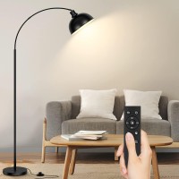 Arc Floor Lamps For Living Room Modern Tall Standing Lamp Remote Control Stepless Dimmable Black Floor Lamp With Hanging Dome S