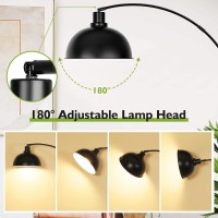 Arc Floor Lamps For Living Room Modern Tall Standing Lamp Remote Control Stepless Dimmable Black Floor Lamp With Hanging Dome S