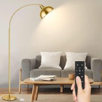 Arc Floor Lamps For Living Room Modern Tall Standing Lamp Remote Control Stepless Dimmable Gold Floor Lamp With Hanging Dome Sh