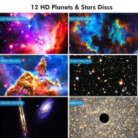 Yokgrass Star Projector Planetarium Light Galaxy Projector Night Light With 12 Replacement Discs Large Projection Area Hd Im