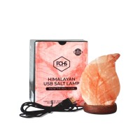 Pohs Usb Himalayan Mini Leaf Salt Lamp 7 Color Changing Led Bulb Hand Crafted Crystal Rock Salt Night Light For Home Decor De