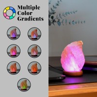 Pohs Usb Himalayan Mini Leaf Salt Lamp 7 Color Changing Led Bulb Hand Crafted Crystal Rock Salt Night Light For Home Decor De