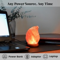 Pohs Usb Himalayan Mini Leaf Salt Lamp 7 Color Changing Led Bulb Hand Crafted Crystal Rock Salt Night Light For Home Decor De