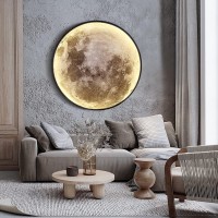 Dimmable Moon Wall Light 315 Inch Wall Light With Remote Control Plugin Modern Led Wall Light 40W Black Wall Lamp Indoor Wall