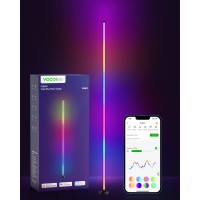 Vocolinc Smart Led Floor Lamp, Modern Floor Lamp With Voice Control, 16 Million Colors, Timer,Stepless Dimming, Corner Lamp With Music Modes, Work With Apple Home Homekit Alexa Google