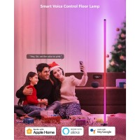 Vocolinc Smart Led Floor Lamp, Modern Floor Lamp With Voice Control, 16 Million Colors, Timer,Stepless Dimming, Corner Lamp With Music Modes, Work With Apple Home Homekit Alexa Google