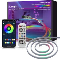 Orahon Neon Rope Lights, Usb 6.56Ft Rgb Led Neon Lights For Bedroom,Waterproof Ip67 Diy Design,Music Sync,44Key Remote,App Control, For Bedside Gaming Wall Decor Holidays 01