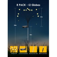 Solar Garden Lights 8 Pack 12 Led Solar Firefly Lights With 2 Lighting Mode Sway By Wind Waterproof Solar Decorative Lights