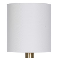 24 Inch Set Of 2 Modern Table Lamps With Polyester Shade, Bronze Metal Base