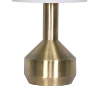 24 Inch Set Of 2 Modern Table Lamps With Polyester Shade, Bronze Metal Base