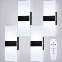 Retisee 4 Packs Led Wall Sconces 12W Acrylic Wall Sconces Modern Dimmable Wall Lighting Hardwired For Hallway Living Room Corridor Bedroom Stairway Indoor Outdoor