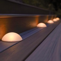 Festive Lights 5 Pack Of Solar Powered Pebble Path Lights, Outdoor Garden Pathway White & Warm White Led Dome Lighting