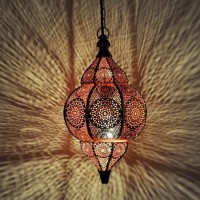 8X14 Antique Look Modern Turkish Hanging Oriental Arabian Golden Blue Moroccan Lamps Ceiling Lights Home Lantern Gift Lamp