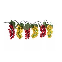 Nantucket Real Living Deluxe Red & Green Grape Light Set, 6-Clusters String Light Set, Tuscan Style, 120 Lights. Great For Patio, Kitchen, Parties Winery Indoor/Outdoor