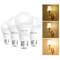 Noger 3-Way Led Light Bulbs A21, 50 100 150W Equivalent, 3000K Warm White, 3 Way E26 Light Bulbs For Reading, 500-1600-2200Lm, 4 Pack