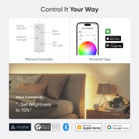 Nanoleaf Essentials Matter Bluetooth Thread Smart Led Lightstrip 80 Smarter Kit 2M Rgb Whites Controller App Voice