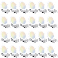 24 Pack 5Cct Ultrathin Led Recessed Lighting 6 Inch Downlight With Junction Box 2700K3000K4000K5000K6500K Selectable 12W