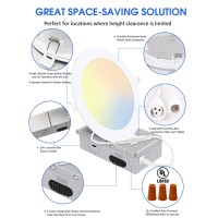 24 Pack 5Cct Ultrathin Led Recessed Lighting 6 Inch Downlight With Junction Box 2700K3000K4000K5000K6500K Selectable 12W