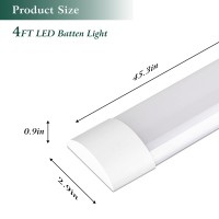 Colmeguna 2 Packs 4Ft Led Batten Light Ultra Light Slim Ceiling Surface Mounted Light 40W Day Light 4000K Ip20 Led Ceiling