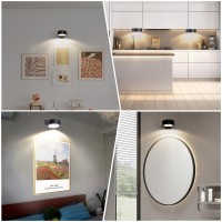 Blisaleiip 3Pcs Picture Light Battery Operated Remote Painting Light For Wall With 3 Lighting 60H Art Display Light With Dimmab