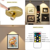 Blisaleiip Battery Led Spotlight With Remote Wireless Picture Light Painting Light Indoor Uplight Downlight Led Art Display Acce