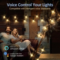 Xmcosy+ Smart Outdoor String Lights, 72.5 Ft Patio Lights With 22 Edison Shatterproof Bulbs, App & Wifi Control Dimmable String Lights, Work With Alexa, Ip65 Waterproof Led String Lights For Outside