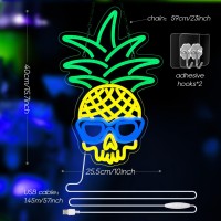 Skull Neon Signs Skeleton Skull Led Neon Signs For Wall Decor Skull Halloween Decor Usb Pineapple Ghost Face Neon Light Up Sign