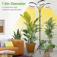 Lordem Grow Light For Indoor Plants 79 Diameter Trihead Plant Light For Plants Growing Full Spectrum Growth Lamp With Auto