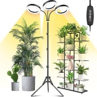 Lordem Grow Light For Indoor Plants 79 Diameter Trihead Plant Light For Plants Growing Full Spectrum Growth Lamp With Auto