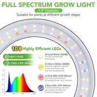 Lordem Grow Light For Indoor Plants Full Spectrum Plant Light With Auto Timer For 4812H 79 Diameter Growing Lamp With 108