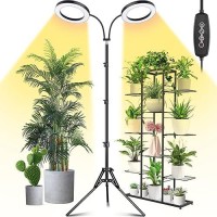 Lordem Grow Light For Indoor Plants 79 Diameter Dualhead Plant Light For Plants Growing Full Spectrum Growth Lamp With Aut