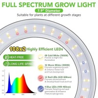 Lordem Grow Light For Indoor Plants 79 Diameter Dualhead Plant Light For Plants Growing Full Spectrum Growth Lamp With Aut