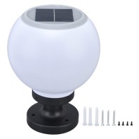 Solar Post Lights Outdoor Waterproof Round Ball Led Solar Post Fence Cap Light Bright White Lamp Fixture For Garden Patio Backyard Courtyard Walkway