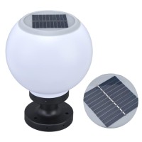 Solar Post Lights Outdoor Waterproof Round Ball Led Solar Post Fence Cap Light Bright White Lamp Fixture For Garden Patio Backyard Courtyard Walkway