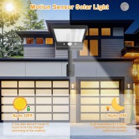 Highydroled 2Pack Solar Outdoor Lights With Remote,180 Adjustable Solar Flood Outdoor Light, Solar Security Motion Sensor Lights Outdoor With 3 Lighting Modes For Backyard Garden