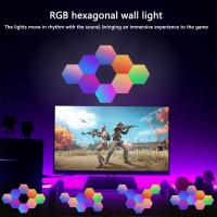 Aeasiup Hexagon Light Panels Cool Rgb Led Hexagon Wall Light Panels With With App Remote Control Diy Hexagon Lights For Wal