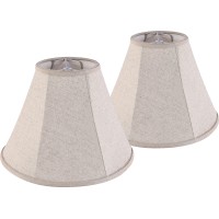 Goso Lamp Shades Set Of 2 Small 6 Top X 13 Bottom X 106 High Beige Linen Bell Lampshades Spider Fitter Replacement Lam