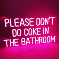 Sylhome Pink Please Dont Do Coke Tn The Bathroom Led Neon Light Sign Game Room Bedroom Bar Store Hotel Wall Decor Sign Birthday