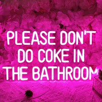 Sylhome Pink Please Dont Do Coke Tn The Bathroom Led Neon Light Sign Game Room Bedroom Bar Store Hotel Wall Decor Sign Birthday