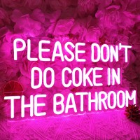 Sylhome Pink Please Dont Do Coke Tn The Bathroom Led Neon Light Sign Game Room Bedroom Bar Store Hotel Wall Decor Sign Birthday