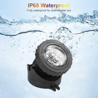 Crepow Warm White Pond Lights Super Bright Led Underwater Submersible Landscape Spotlights Switch Control Ip68 Waterproof Foun