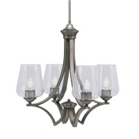 Zilo Uplight, 4 Light, Chandelier In Graphite Finish With 5