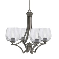 Zilo Uplight, 4 Light, Chandelier In Graphite Finish With 6