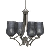 Zilo Uplight, 4 Light, Chandelier In Graphite Finish With 5