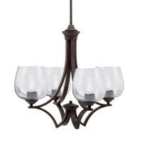 Zilo Uplight, 4 Light, Chandelier In Dark Granite Finish With 6